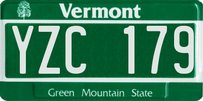 VT license plate YZC179