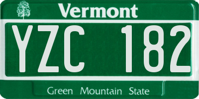 VT license plate YZC182