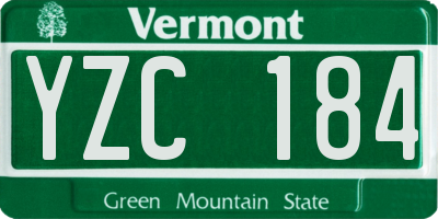 VT license plate YZC184