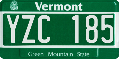 VT license plate YZC185