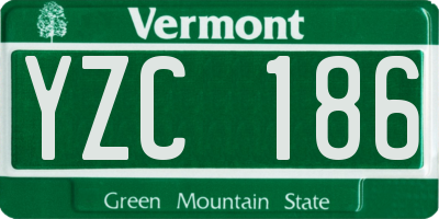 VT license plate YZC186