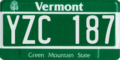 VT license plate YZC187