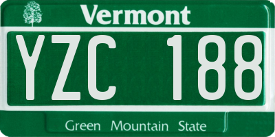 VT license plate YZC188