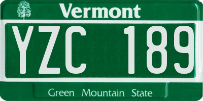 VT license plate YZC189