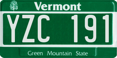 VT license plate YZC191