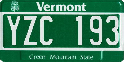 VT license plate YZC193