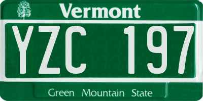 VT license plate YZC197