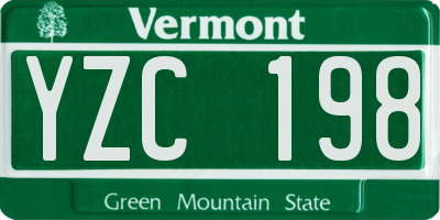 VT license plate YZC198