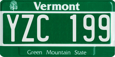 VT license plate YZC199