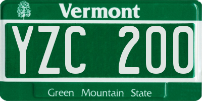 VT license plate YZC200
