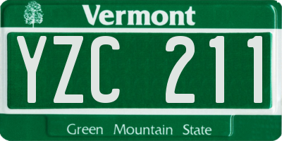 VT license plate YZC211
