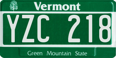 VT license plate YZC218