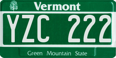 VT license plate YZC222