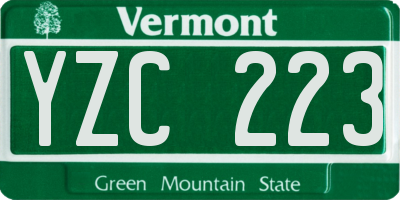 VT license plate YZC223
