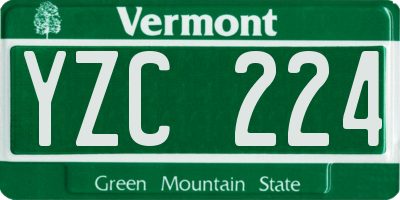 VT license plate YZC224