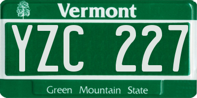 VT license plate YZC227