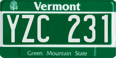 VT license plate YZC231