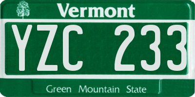 VT license plate YZC233