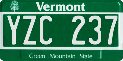 VT license plate YZC237