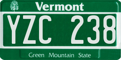 VT license plate YZC238
