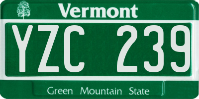 VT license plate YZC239