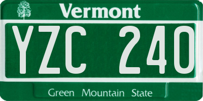 VT license plate YZC240