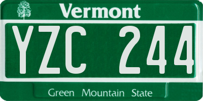 VT license plate YZC244