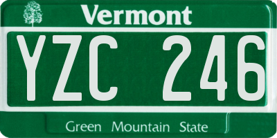 VT license plate YZC246