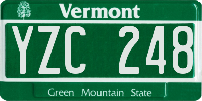 VT license plate YZC248