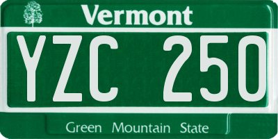 VT license plate YZC250