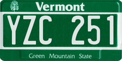 VT license plate YZC251