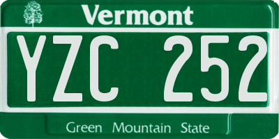 VT license plate YZC252