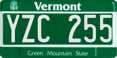 VT license plate YZC255