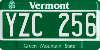 VT license plate YZC256