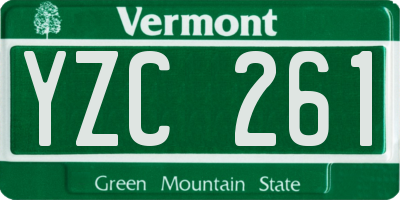 VT license plate YZC261