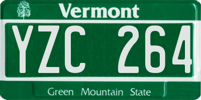 VT license plate YZC264