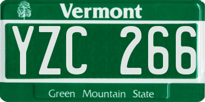 VT license plate YZC266