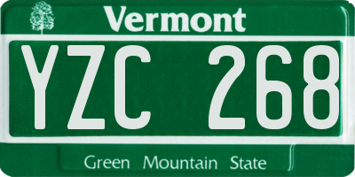 VT license plate YZC268