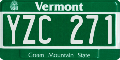 VT license plate YZC271