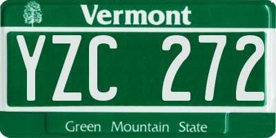VT license plate YZC272