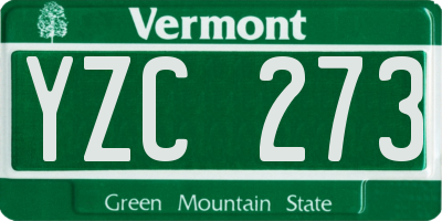 VT license plate YZC273