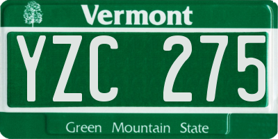 VT license plate YZC275