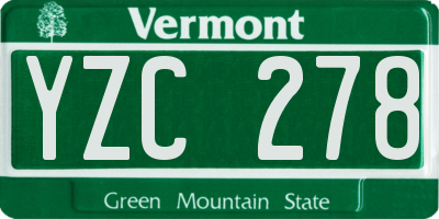 VT license plate YZC278