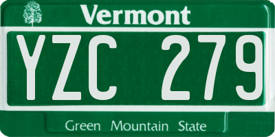 VT license plate YZC279
