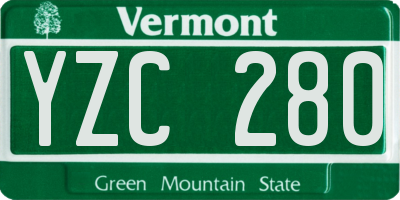 VT license plate YZC280