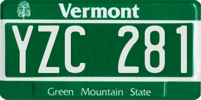 VT license plate YZC281