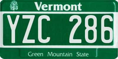 VT license plate YZC286