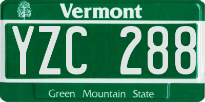 VT license plate YZC288