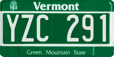 VT license plate YZC291
