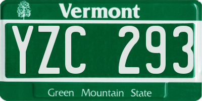 VT license plate YZC293